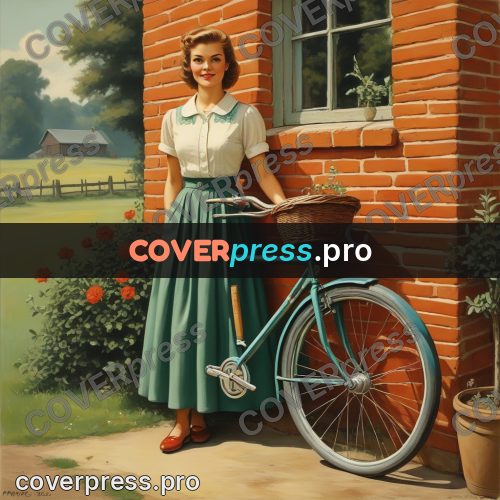 Pin up illustration: bicycle with a wicker basket