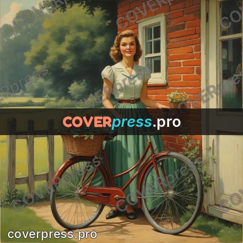 Pin up illustration: bicycle with a wicker basket