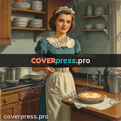 Pin up illustration: woman with a pie
