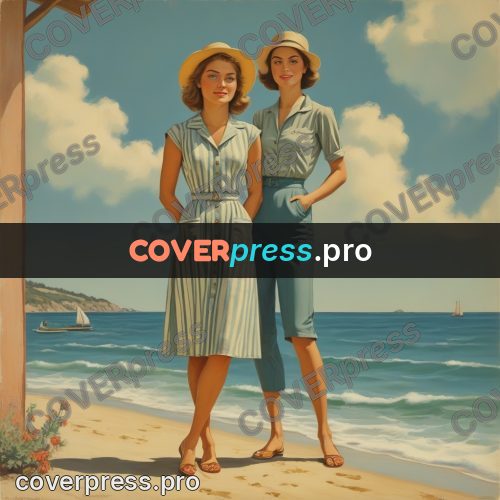Pin up illustration: woman in a striped dress