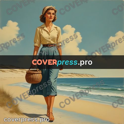 Pin up illustration: woman with a wicker bag