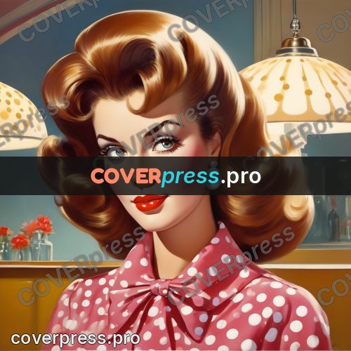 60s retro illustration: woman in a polka dot dress