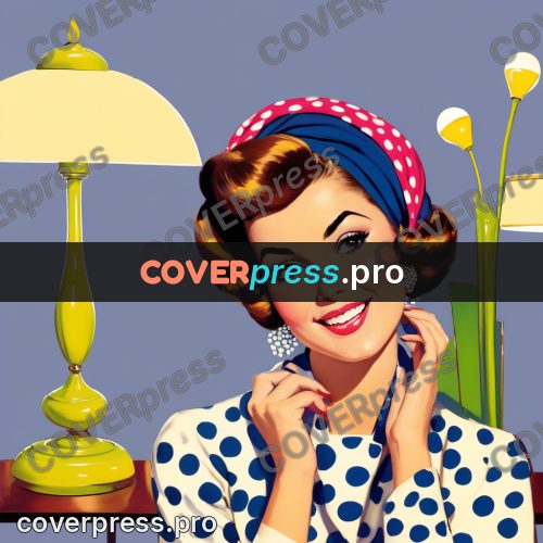 60s retro illustration: woman in a coloured headscarf