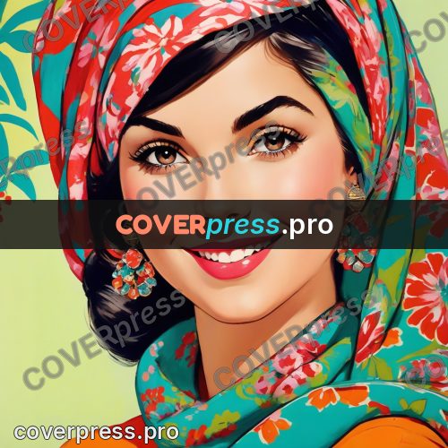 60s retro illustration: woman in a scarf and earrings