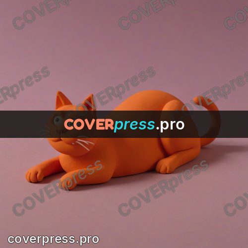 Stop motion character: orange cat with big eyes