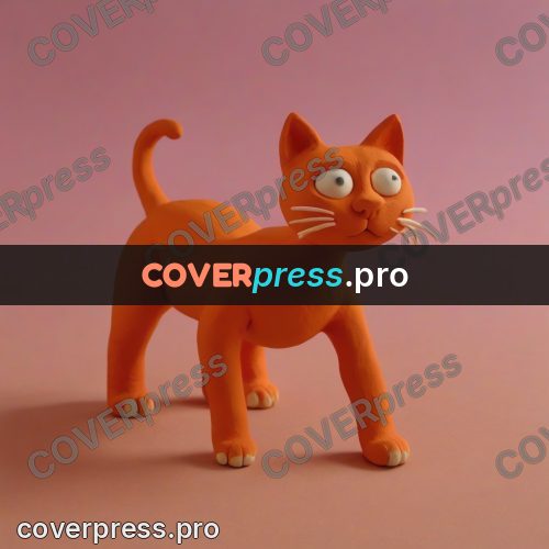 Stop motion character: orange cat with big eyes