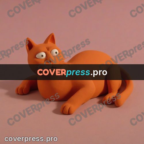 Stop motion character: orange cat with big eyes