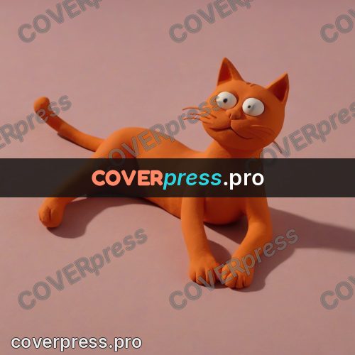 Stop motion character: orange cat with big eyes