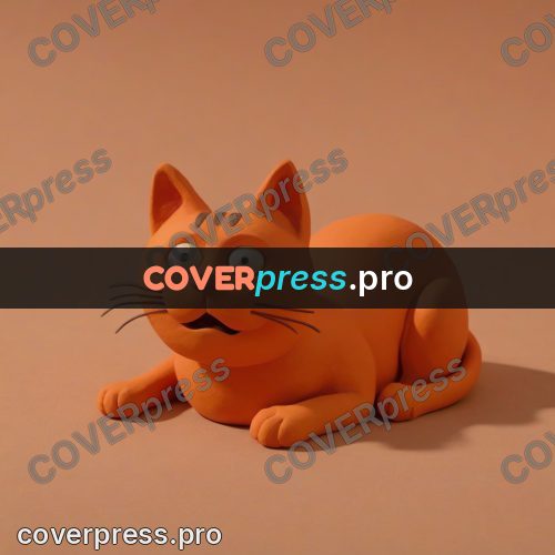 Stop motion character: orange cat with big eyes