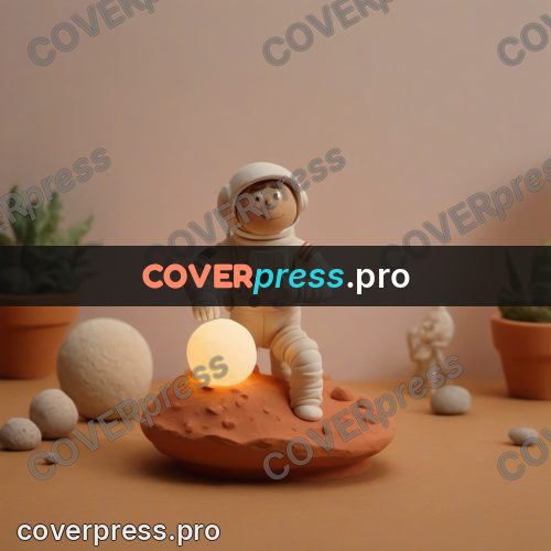 Stop motion character: astronaut on a round planet
