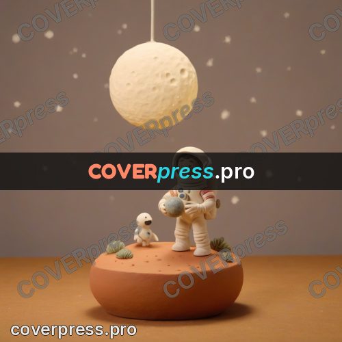 Stop motion character: astronaut on a round planet
