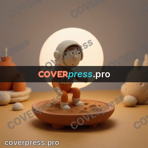 Stop motion character: astronaut on a round planet