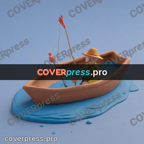 Stop motion character: fisherman in a boat