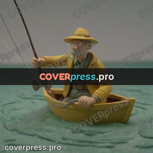 Stop motion character: fisherman in a yellow hat