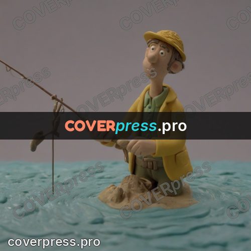 Stop motion character: fisherman in a yellow hat