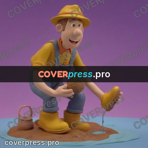Stop motion character: man in a hat and overalls
