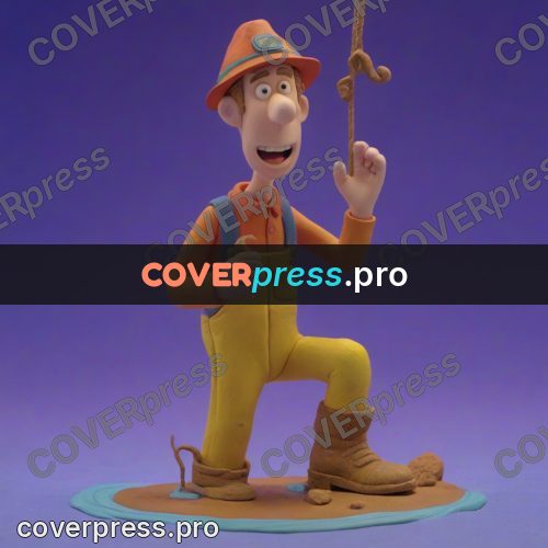 Stop motion character: man in a hat and overalls