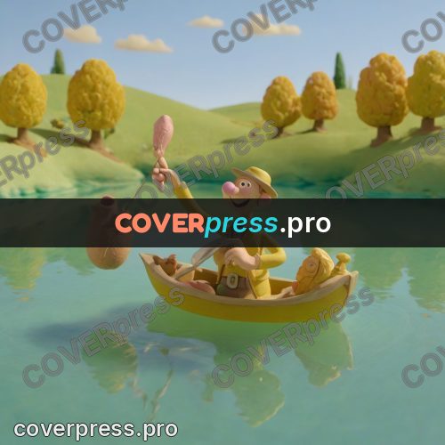 Stop motion character: fisherman standing by a boat