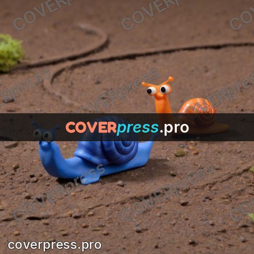 Stop motion character: snail crawling over the ground