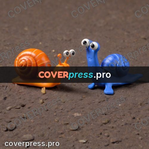 Stop motion character: snail crawling over the ground