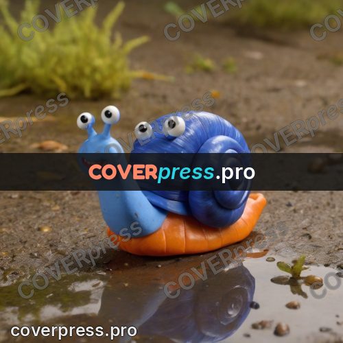 Stop motion character: snail with a glossy shell