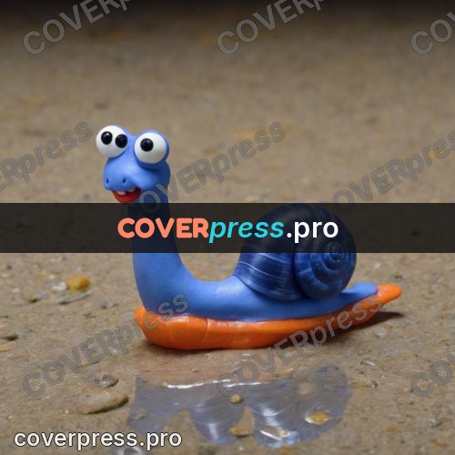 Stop motion character: snail with a glossy shell