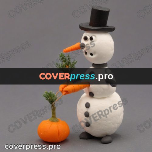 Stop motion character: snowman with a carrot nose