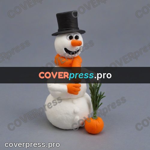 Stop motion character: snowman with a carrot nose
