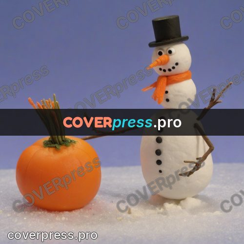 Stop motion character: snowman with a carrot nose