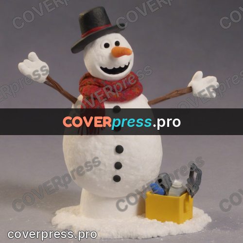 Stop motion character: snowman with twig arms