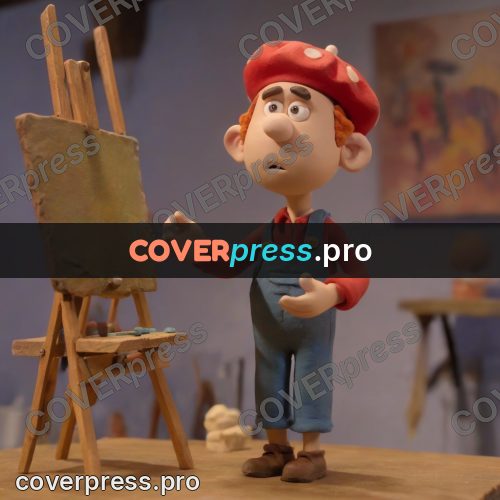 Stop motion character: painter at an easel