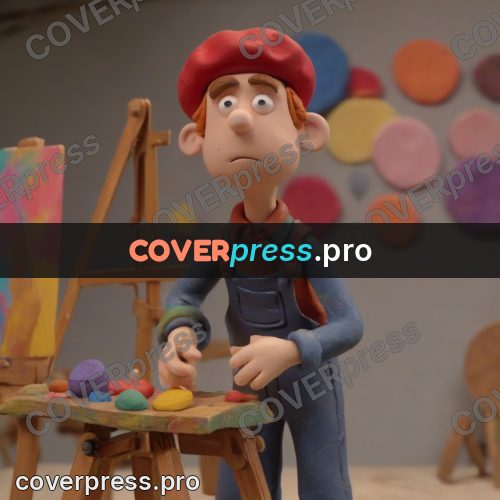 Stop motion character: painter at an easel