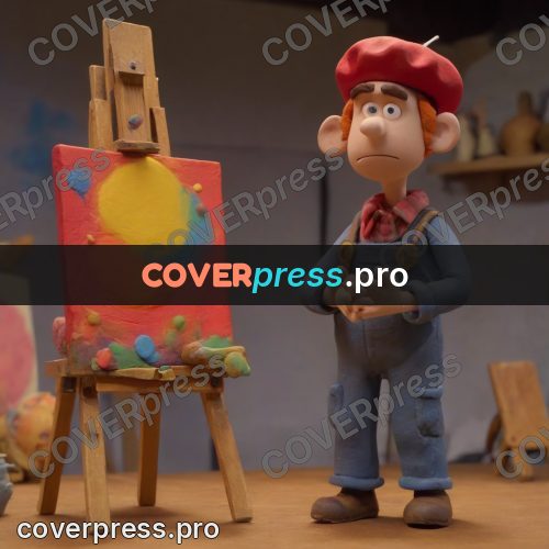 Stop motion character: painter at an easel