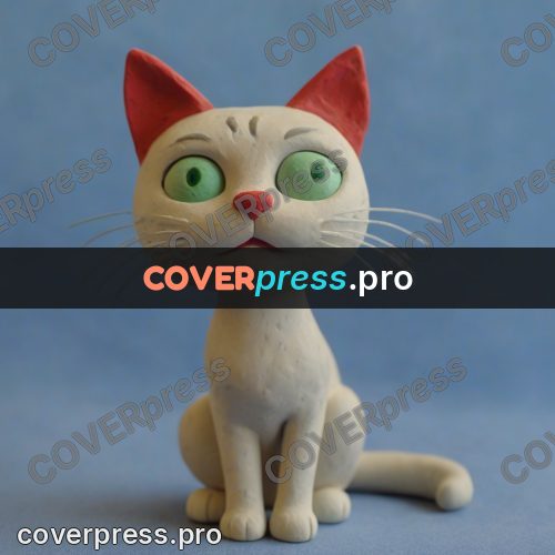 Stop motion character: cat with green eyes