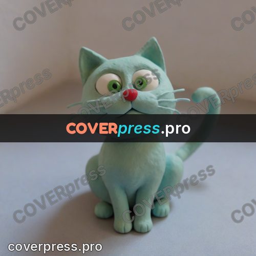 Stop motion character: cat with green eyes