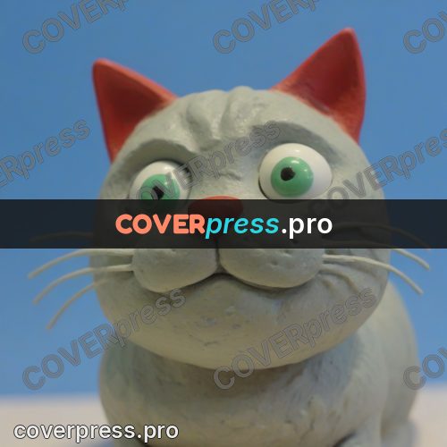 Stop motion character: cat with green eyes