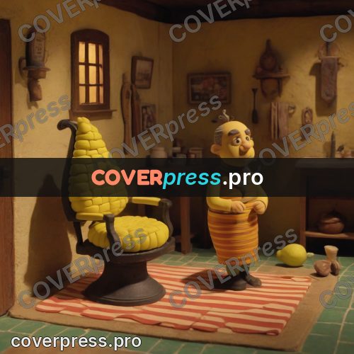 Stop motion character: chair in an old barbershop