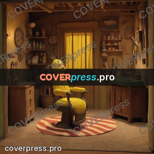 Stop motion character: chair in an old barbershop