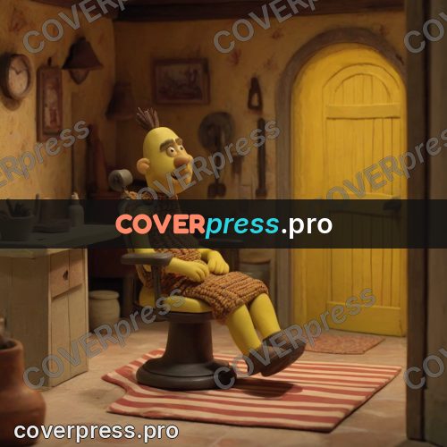 Stop motion character: chair in an old barbershop