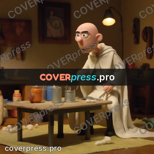 Stop motion character: man in a white cape