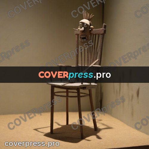 Stop motion character: figure at a table with needles