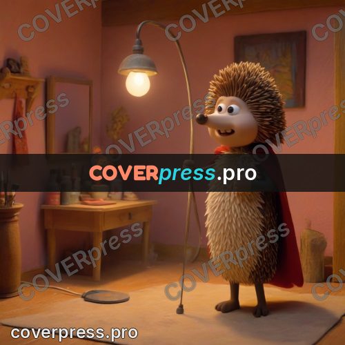 Stop motion character: hedgehog in a cape