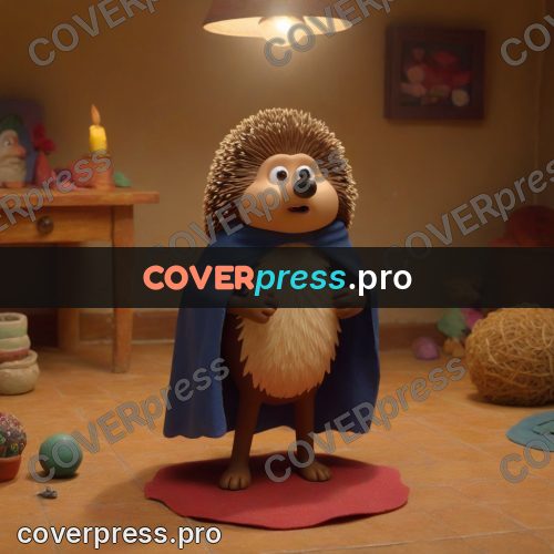 Stop motion character: hedgehog in a cape