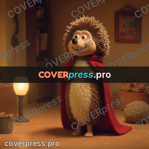 Stop motion character: hedgehog in a cape