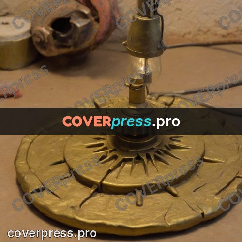Stop motion character: brass gear on a base