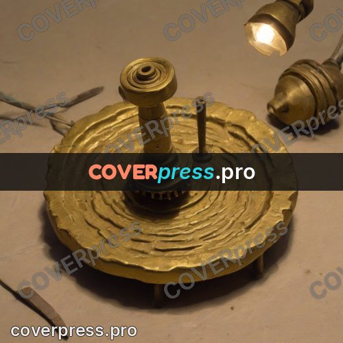 Stop motion character: brass gear on a base