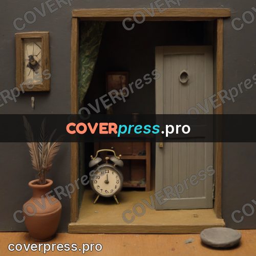 Stop motion character: open door and a wall clock