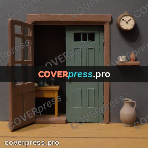 Stop motion character: open door and a wall clock