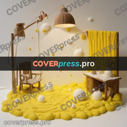Stop motion character: yellow lamp in a bright room