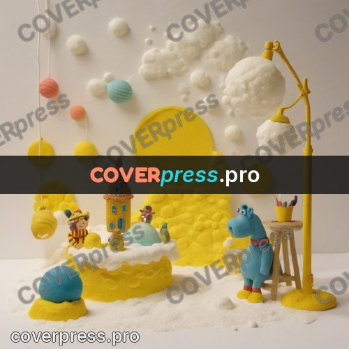 Stop motion character: yellow lamp in a bright room